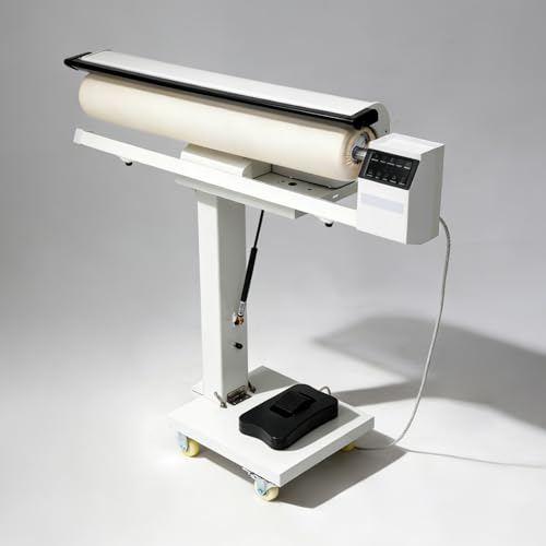 Commercial or Home Rotary Steam Roller Ironer with Stand, Continuous Steam Ironing Machine with Foot Pedal Operation, High-Pressure Heated Plate, Suitable for Hotel Linens and Other Flat Fabrics
