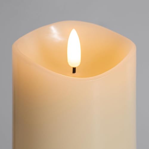 Image of 3x4 Inch Battery Operated Candles with Remote, Flickering Flameless Candles with Timer, Real Wax LED Candles for Lanterns Fireplace Dinner Table Centerpieces, Set of 6
