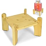 Drink Dispenser,Water Dispenser And Beverage Dispenser Stand(Natural Bamboo).Fit Inch Glass Drink Dispenser,Glass Water Pitcher.Ideal for Home, Parties, and Catering Events.