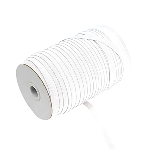 Homoyoyo DIY Springy Stretch Knitting Elastic Bands White Wide Durable Spool Cord for Sewing Crafting and Waistbands High Elasticity and