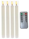 Ferner können die Flammen der Echtwachs-Kerzen mit der Fernbedienung auf Flackerlicht oder konstantem Licht geschaltet werden, bei Dauerlicht besteht zudem die Möglichkeit der Dimmbarkeit.