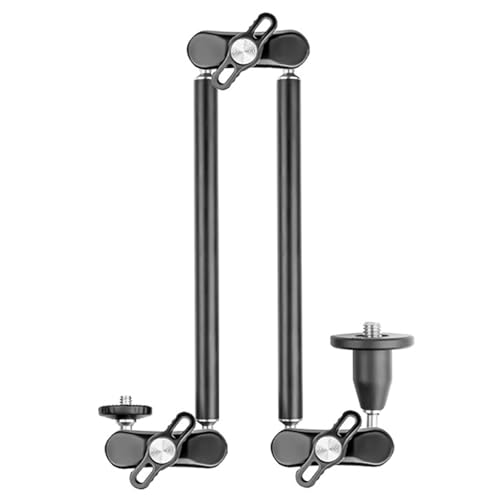 Braccio Magico Flessibile Senza Morsetto Per Fotocamere. Doppia Testa Rotonda in Alluminio Per Posizionamento Preciso E Registrazione Video Stabile