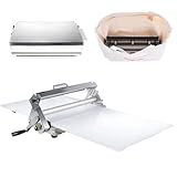 Laminadora de masa plegable, manual de acero inoxidable con grosor ajustable para preparación de croissant de pizza de panadería