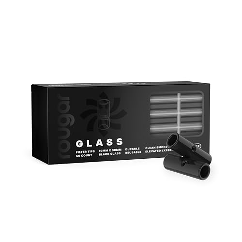 10mm Glass Tips 50 Pack Rougar Black White Clear (Black)