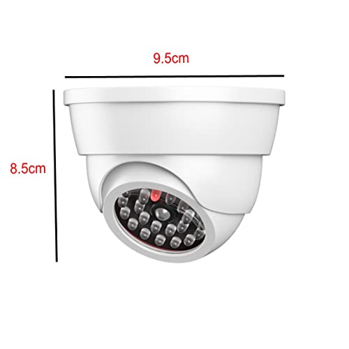 JZK 2 x nep-dummy bewakingscamera CCTV-dome-camera, met led-knipperlicht, echte replica wit - Image 6