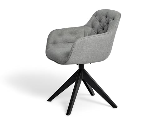 Chaise de salle à manger gris clair et noir Jahnke Kensington Twist Lock