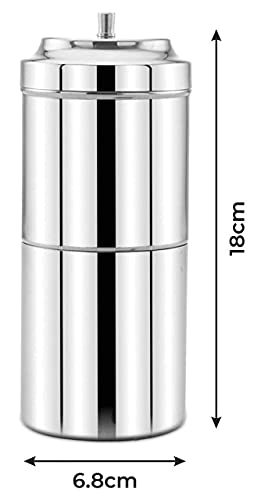 Image of Pure Stainless Steel 304 Grade (175ml + 2 Dabara & 2 Glass) Filter Coffee Maker Steel Indian Coffee Filter for Home Coffee Filter