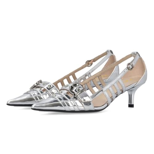 YDN Women's Pointed Toe Kitten Low Heel Pumps Buckle Strap Cutout Stylish Daily Dressy Casual Lady Girls Shoes Size 4-16 US3