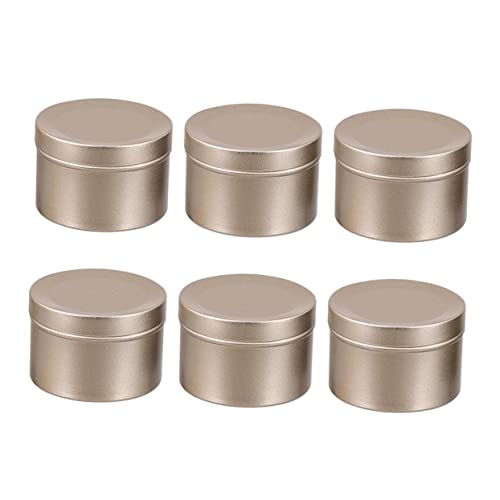 LALAFINA 6pcs Empty Candle Jars Durable Aluminum DIY Containers for Candle Making Lightweight Portable Creative Projects Design with Unique Lid