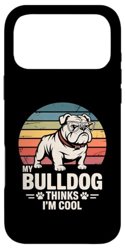 My Bulldog Thinks I'm Cool Retro Dog スマホケース iPhone 17 Pro Max 用