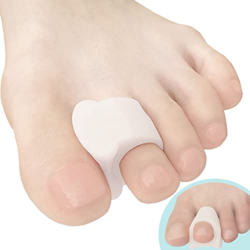 Chiroplax Gel Toe Spacers Separators Corrector Bunion Relief Overlapping Hammer Toe Straightener Spreader Hallux Valgus Splint, 6 Pack (Size Regular, White) #TOP7