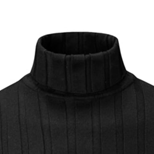 Mens Mock Neck Knitted Pullover Slim Fit Long Sleeve Casual Knits Sweaters Classic Solid Color Male Knit Sweater2