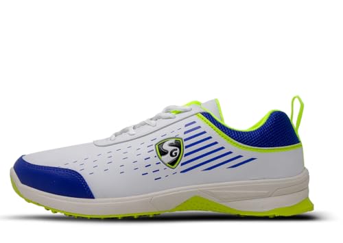 SG Yorker Cricket Shoes (Color: White/Royal Blue/Lime, Size: UK7/ US8/ EU41) | for Mens & Boys | Material: PU & Rubber | Lightweight and Durable Long Lasting Performance (B0D459F6MY) Amazon Price History, Amazon Price Tracker