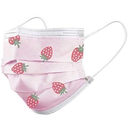Haodou50pcs Erdbeere Gesichtsbedeckung Erwachsene Einweg 3-lagig Atmungsaktiv Mund und Nasenschutz Bedeckung Multifunktionstuch Halstuch Damen Herren Cover