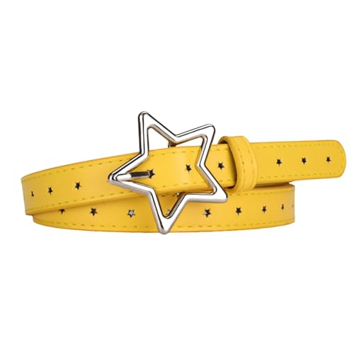 Punk Goth Star Belts Y2k Grunge Accessories for Girls Women Gen Z Fashion Pu Leather Belts for Jeans Pants Gothic Belt for Party Outfits Vintage Cowgirl Belt Buckles for Women Girls Retro Star Charms