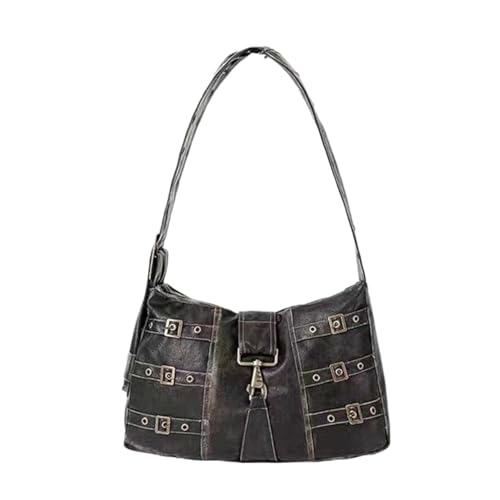 Sac à main femme chic en cuir texturé et rivets style vintage