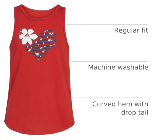 Image of adidas Girls Sleeveless Curved Hem Tank Top