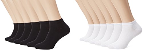 My Way Basic Calcetines de Deporte, Mehrfarbig (Schwarz/Weiss 968), 43-46, Pack de 12