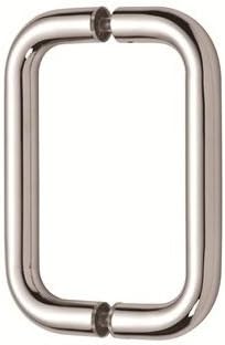 Rockwell Tirador tubular de seguridad para puerta trasera con acabado cromado de 6 pulgadas, para puertas de ducha de vidrio pesado comerciales y