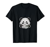 En blanco y negro, el bonito oso panda realista Kawaii come fideos ramen japoneses es una gran idea de regalo para los amantes del anime. Regalo perfecto de Navidad o regalo de cumpleaños para hombres, mujeres, niños, niñas, jóvenes.
