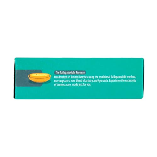 Image of Sitaram Ayurveda Lakshadi Soap | Handmade Ayurvedic Bathing Bar with Lakshadi Kera Thailam | Supports Tan Care, Skin Nourishment & Gentle Cleansing | Sulphate & Paraben Free | 75 g