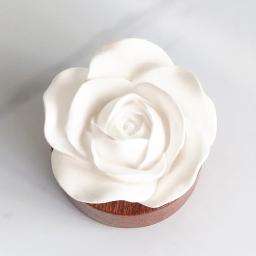 Difusor aromático pasivo de cerámica en forma de flor rosa miniatura 5