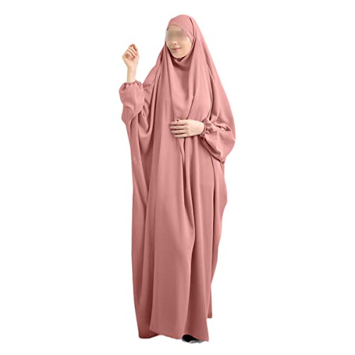 Robe de prière musulmane rose Kelsiop de Dubaï pour femme