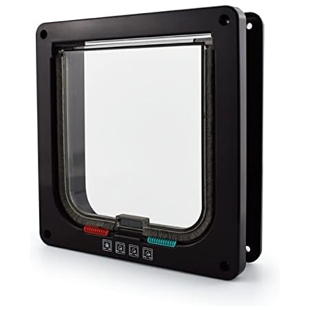 Amazon Co Jp 取り付け簡単 愛犬専用のペットドア ペット用扉 犬猫出入り口 ロック フリー 出 入の４種切替 自由自在 壁の厚みに合わせてセットできる 犬猫の出入り口に最適 猫犬用 小型犬用 ペット用品 日本語取扱説明書付き 色 ブラック ペット用品