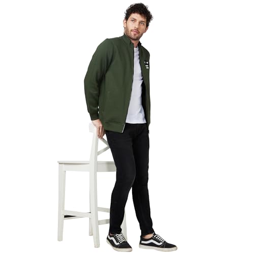 Image of Spykar Blended High Neck Full Sleeve Sweatshirt for Men