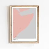 Modern Colored Poster of Somalia Africa 7 | 11x17 12x18 16x24 24x36 Minimal Unframed Print Wall Art | Minimalism Hometowm City Traveler Gift | Minimalist Home Office Decor