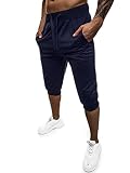 OZONEE Herren Sporthose Kurz Shorts Sweatpants Trainingshose Kurze Hose Bermuda Sportshorts Jogginghose Freizeithose Sweatshorts Herrenhose Sport JS/XW07Z/25 DUNKELBLAU M