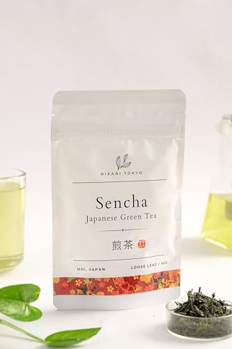 Image of Hikari Tokyo Uji Sencha Green Tea Loose Leaf | Premium Japanese Green Tea | Grown in Uji Kyoto |100% Pure and Authentic | Loose Leaf (50 g)