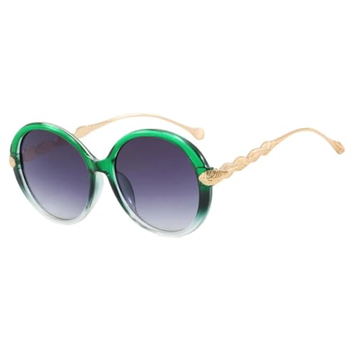 Lunettes de soleil rétro en métal vert pour vos voyages d'été et trajets en voiture