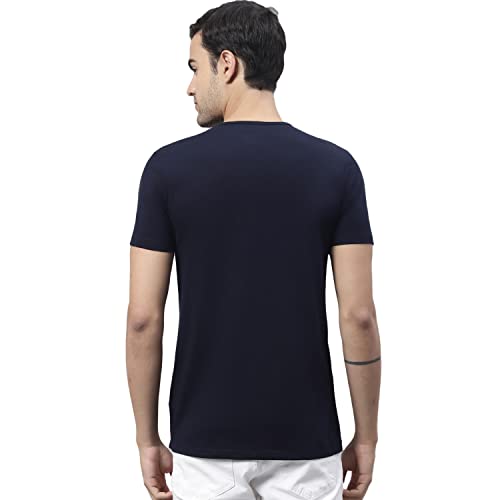 Image of Mack Jonney Men Round Neck Cotton Solid Regular Fit T-Shirt-T Anthraa 01-P