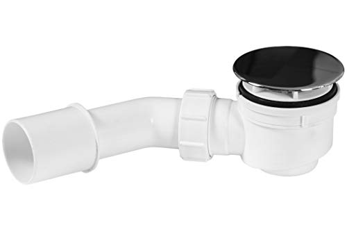 Preisvergleich Produktbild Ablaufgarnitur für Duschwannen mit Ø52mm Ablaufloch inkl. Ablaufbogen und Geruchssperre, große Abdeckhaube