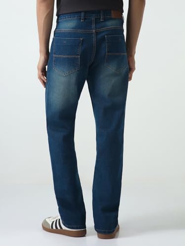 Image of Urbano Fashion Men's Straight Fit Heavy Washed Jeans Stretchable