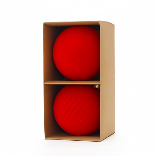 Image of 6inch Big Velvet Christmas Ornaments for Xmas Trees, 2 pcs Flocked Christmas Balls Sets for Holiday Decor