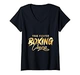 Damen Boxer Champ Kampfsport Gold Sieger Boxen Kampfschule Verein T-Shirt mit V-Ausschnitt