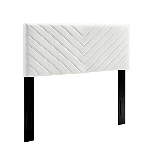 Modway Alyson Angular Channel Tufted Performance Velvet Full/Queen Headboard in White