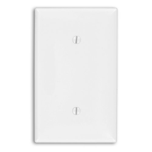 Leviton 80719-W 1-Gang No Device Blank Wallplate, Standard Size, Strap mount, White