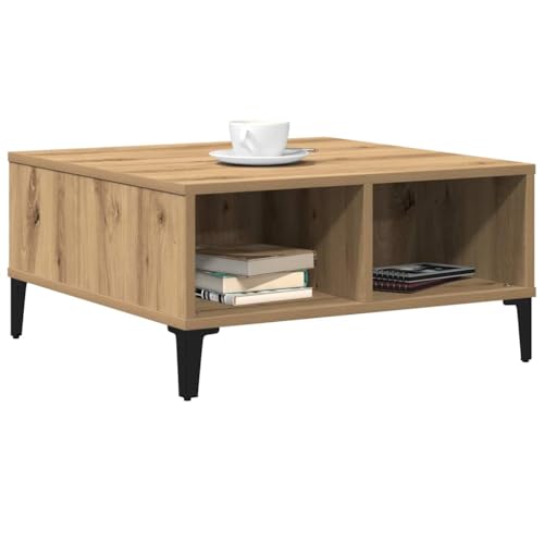 vidaXL Table Basse Chêne Artisanal 60 x 60 x 30 cm, Table Basse Tendance, Design Moderne pour Salon, Bois Composite résistant, mobilier intérieur Pratique