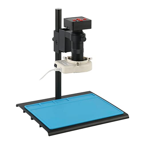 ラボ用顕微鏡アクセサリー 4.8mp 2K 1080p顕微鏡カメラ、100x 180xレンズ56 導いたリングライト(B)