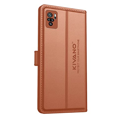 Image of KIVANO Compatible with Xiaomi Redmi Note 10 / Xiaomi Redmi Note 10s Flip Cover | Leather Finish | Inside Pockets & Inbuilt Stand | Shockproof Wallet Style Magnetic Closure Back Cover Case
