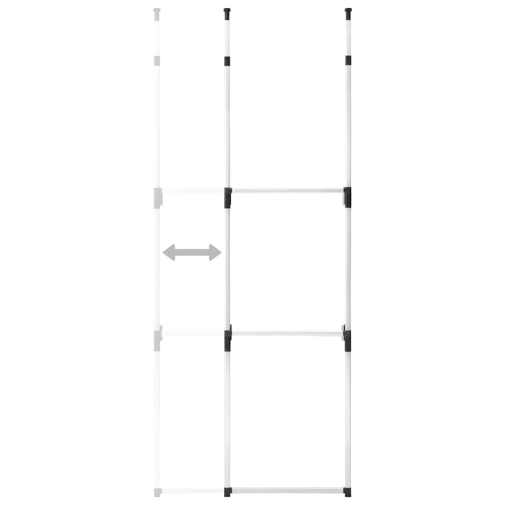vidaXL Sistema de Armario Telescópico con Barras Estante Almacenamiento Organizador Ropa Perchero Colgante Habitación Dormitorio de Aluminio