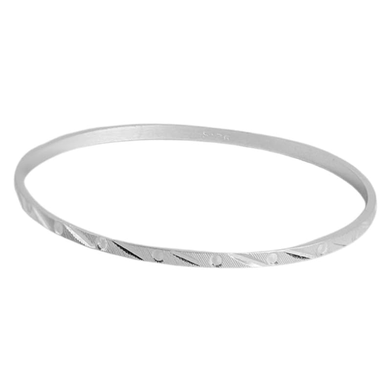 ZAVYA 925 Sterling Silver Sleek Rhodium Plated Bangle (Single) | Gift for Women and Girls | With Certificate of Authenticity & 925 Hallmark (B0CWDG1N32) Amazon Price History, Amazon Price Tracker