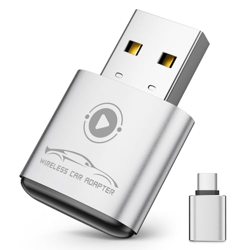vnilrgle Wireless CarPlay Adapter for Apple iPhone（2026 Upgraded） Mini Design, Converts Factory Wired to Wireless Adapter for CarPlay, Plug and Play, Auto Connect Fast and Stable(Silver)