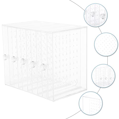 Boîte de rangement transparente plastique 5 tiroirs verticaux boucles d'oreilles