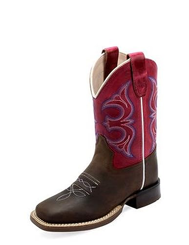 Old West Boots Unisex-Child Broad Square Toe Boots Western