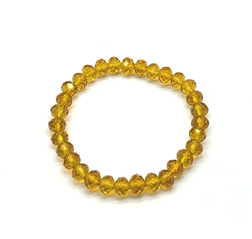 Bracelet citrine quartz perles 6mm, le cadeau idéal pour souhaiter chance et bonheur aux proches