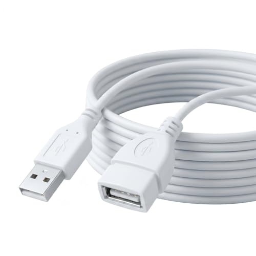 KFRS 5ft White USB Extension Cables USB 2.0 Type A Male to A Female Extension Cable for Keyboard Printer